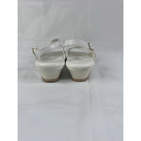SAS Caress Cross Strap Leather Wedge Sandals White Size 8.5W Tripad Comfort Wide - Picture 11 of 12